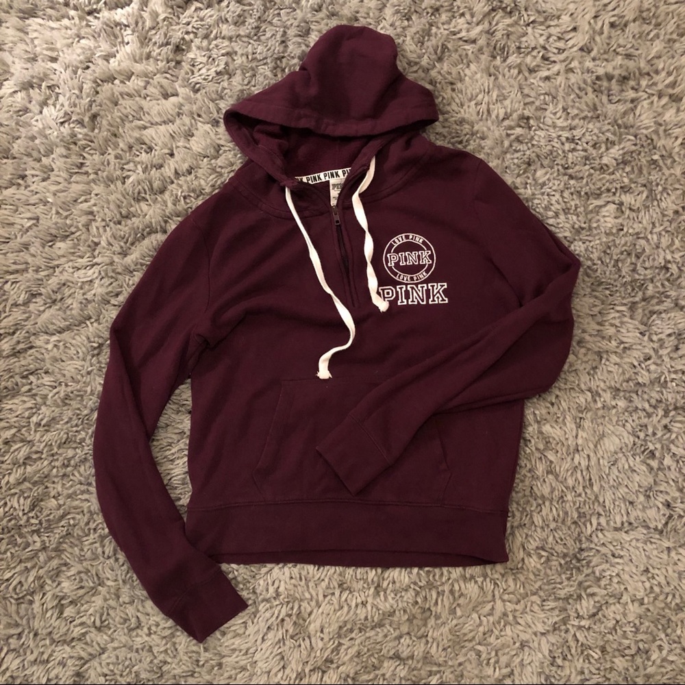 Maroon Pink! Quarter zip hoodie